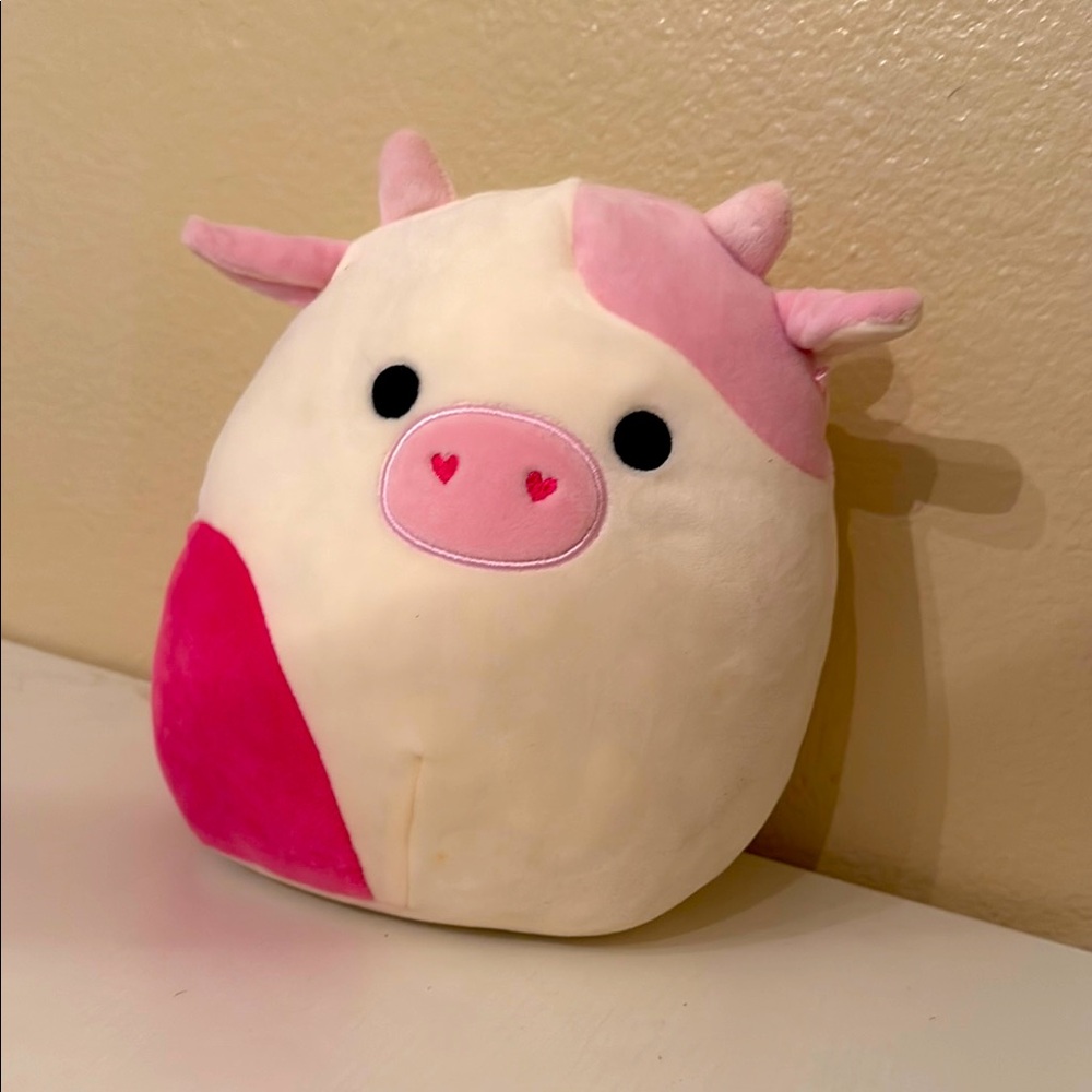 Squishmallows Pink and White Accent Pillow with Charming Details